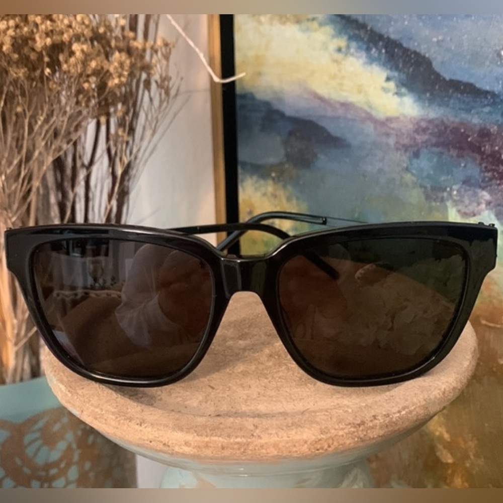 YSL Iconic Monochrome Black Thin Frame & Hardware Sunglasses - Picture 2 of 10